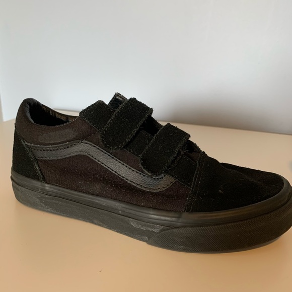 kids black velcro vans